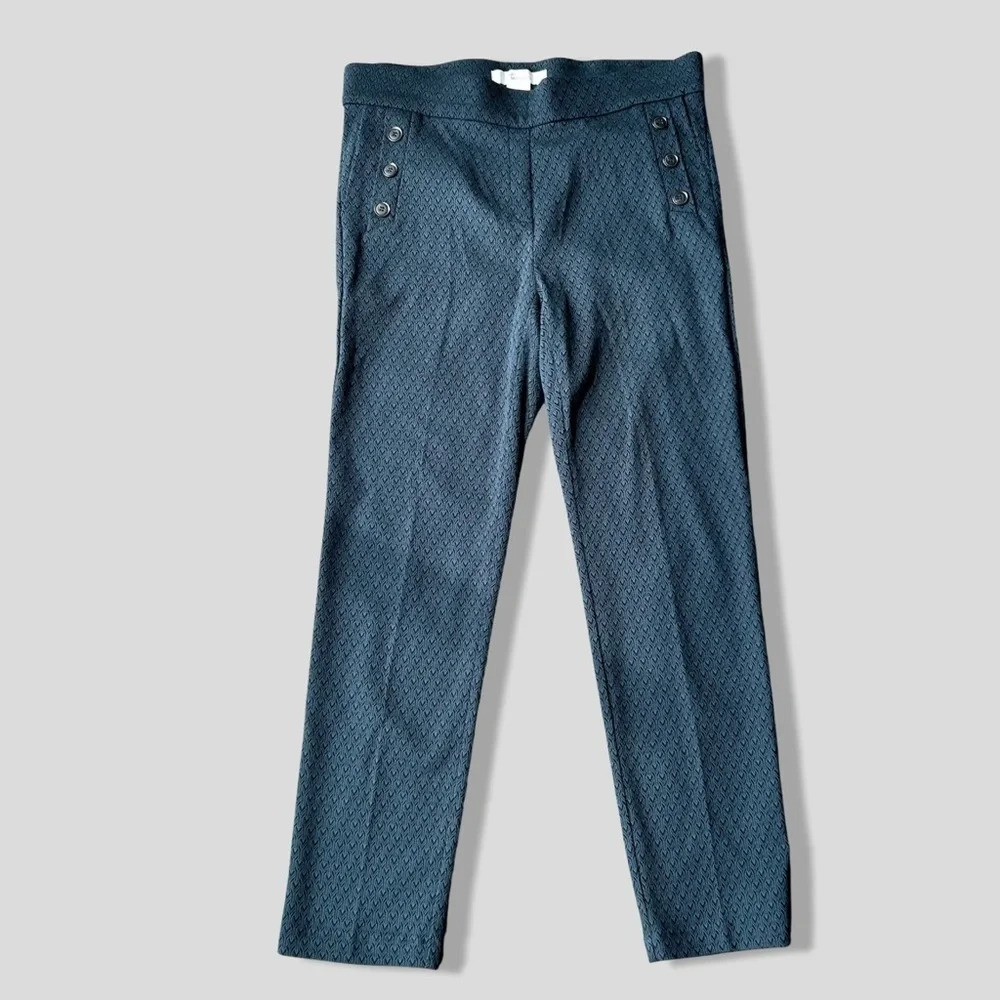 89th Madison Textured  Stretchy Pull On Slim Leg Ponte Pants